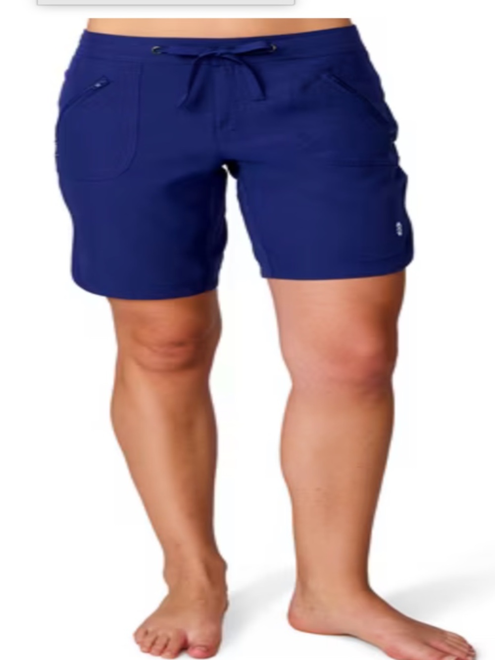 Free Country Paradise Womens Drawstring Waist Bermuda Board Shorts Size 16 Navy
